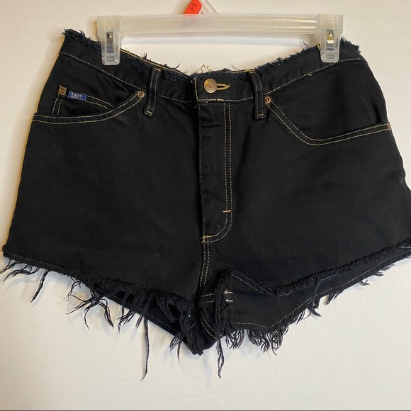 lee black denim shorts